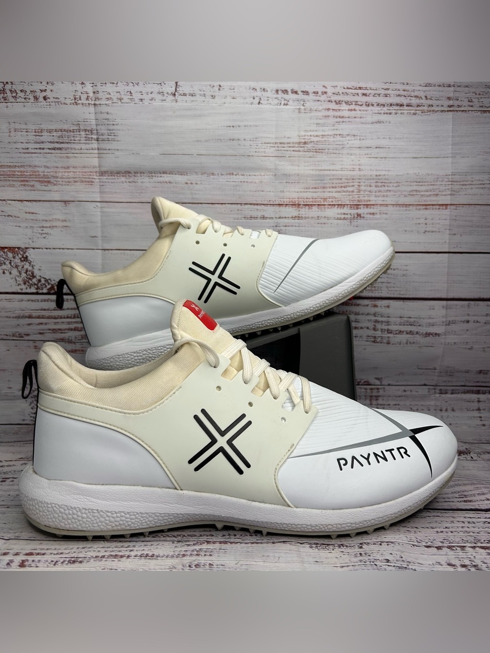 Payntr Cricket Shoes Men’s US Size 12.5 EUR 46.5 White Red